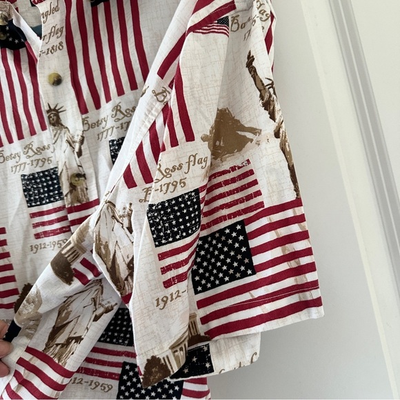 Cotton Traders American Flag Patriotic Button-Up Shirt Shirt USA Men's Size XL - Picture 7 of 16